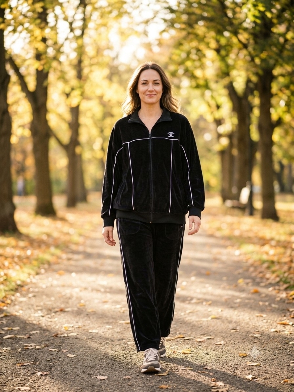 Beverly Hills Polo Club Women’s Black Velour 2pc Tracksuit Zip Jacket/Pants L